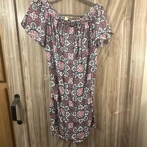 Michael Kors Red and Blue Patterned Top